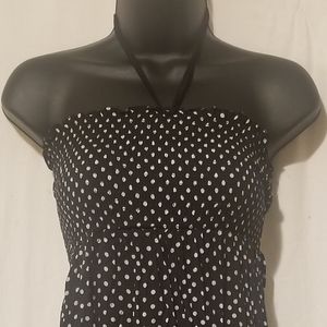 Annabelle Polka Dot Ruffle Maxi Dress (NWT)